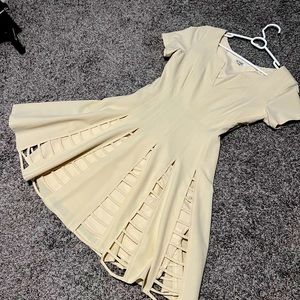 ModCloth cream dress with cutouts